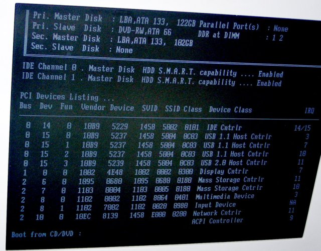 Boot Screen display.
