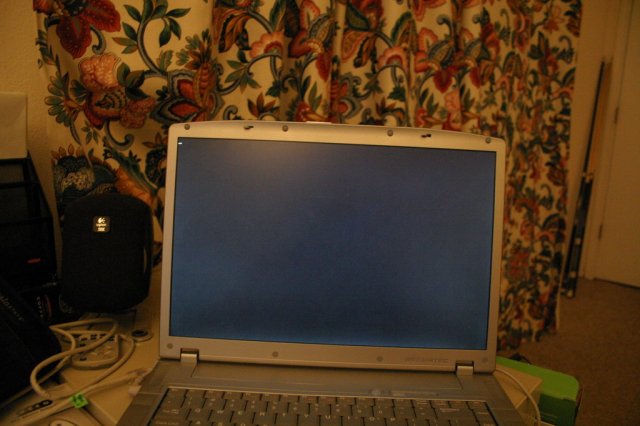 Booting BackTrack with kernel params: 
"linux noapic vga=771"
Part #3
Note: KDE/Fluxbox both lock hard when I